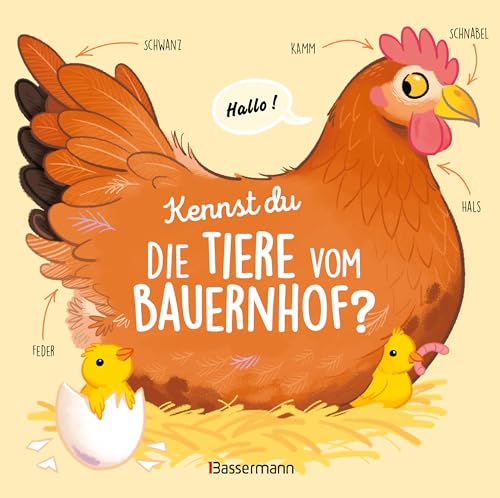 Kennst du die Tiere vom Bauernhof? - Sachbilderbuch für Kinder ab 3 Jahren: 10 Bauernhoftiere zauberhaft illustriert zum Kennenlernen und Liebhaben (German Edition)