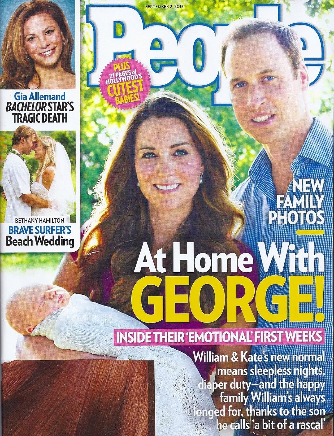 People Magazine September 2, 2013 - Prince William, Princess Kate Middleton & Prince George l Gia Allemand (The Bachelor) l Bethany Hamilton & Adam Dirks