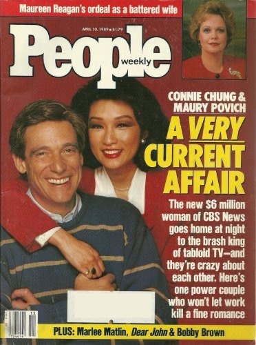 People Weekly Magazine April 10, 1989 Connie Chung and Maury Povich, Maureen Reagan, Jere Burns, Marlee Matlin