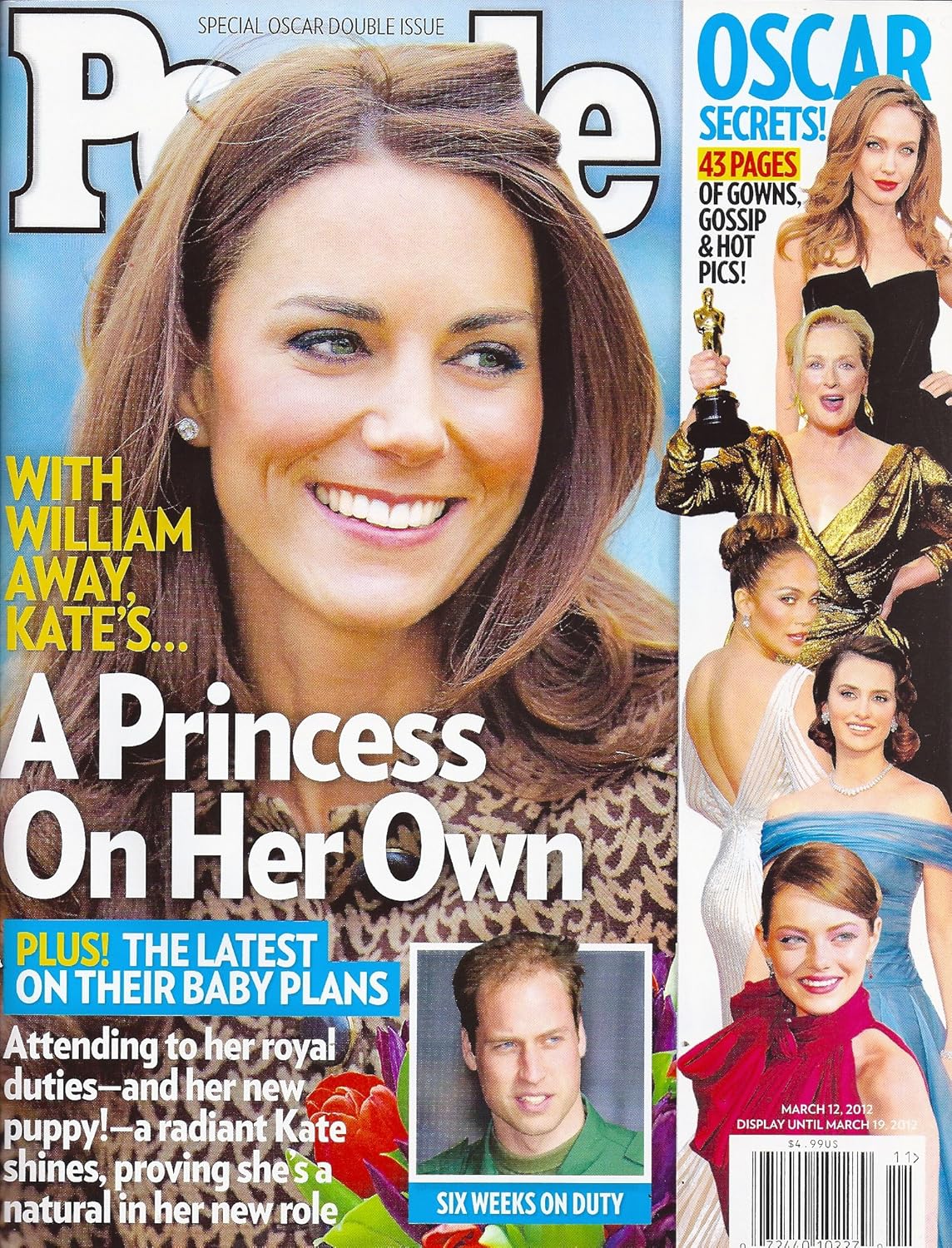 People Magazine March 12, 2012 Princess Kate and Prince William, Angelina Jolie, Meryl Streep, Jennifer Lopez, Penelope Cruz, Emma Stone, Rihanna - Special Oscar Double Issue