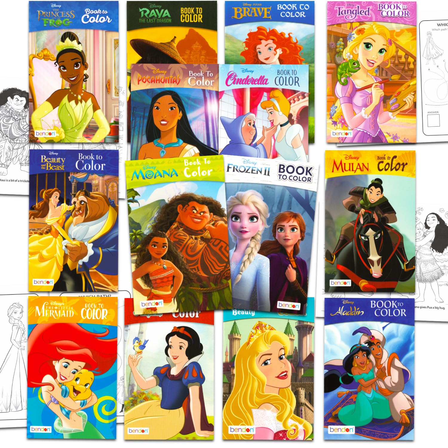 14 Pack Small Coloring Books for Kids Ages 4-8, 2-4 - Bulk Coloring Bundle Classroom Rewards, Prizes, PreK Kindergarten Party Favors with Disney Princesses | Mini Activity Books for Girls