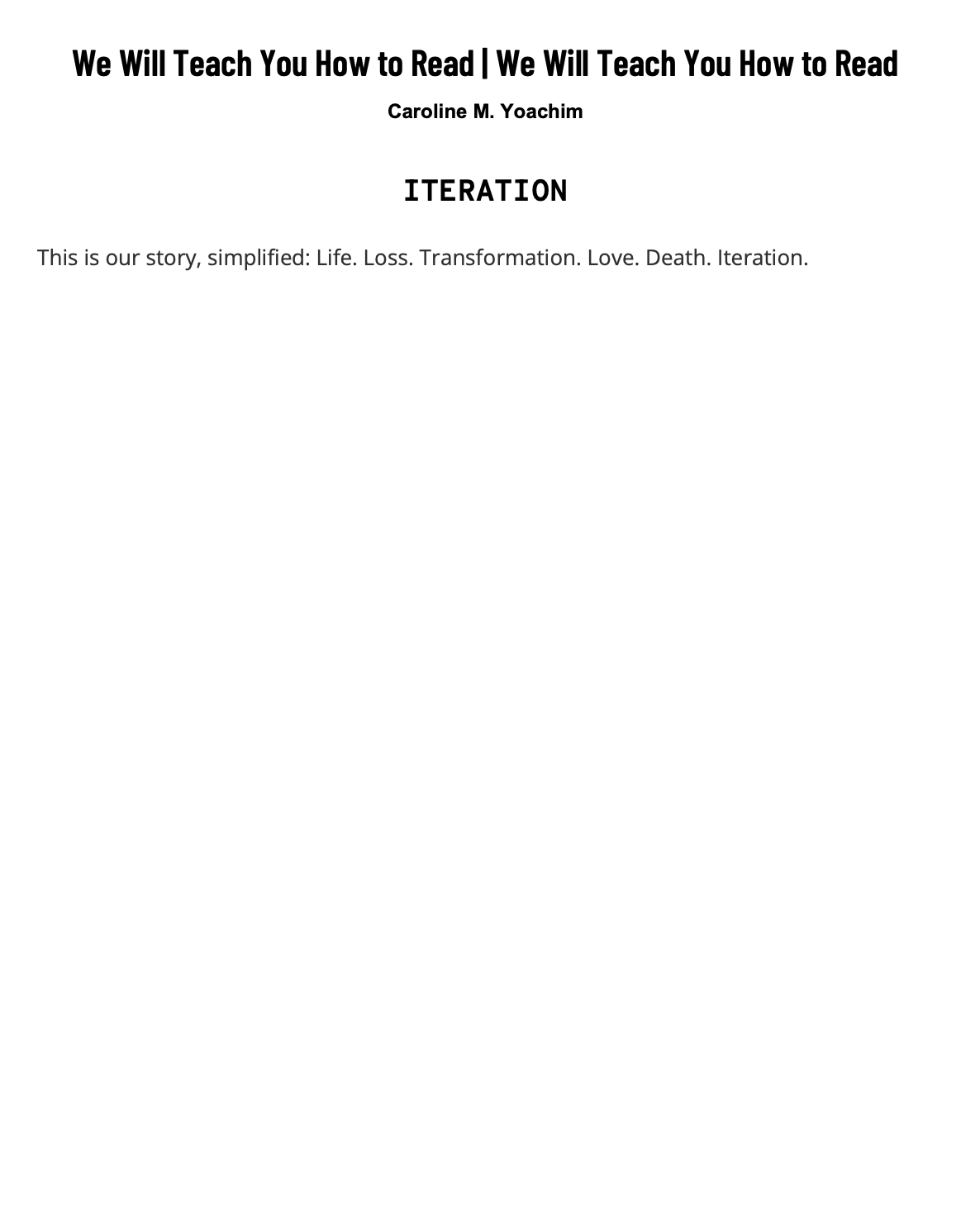 We Will Teach You How to Read | We Will Teach You How to Read (ebook)