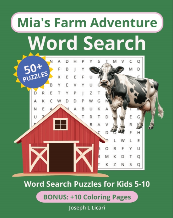 Mia's Farm Adventure Word Search Puzzles