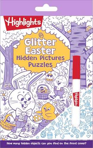 Glitter Easter Hidden Pictures Puzzles: Over 370 Hidden Objects in Festive Easter Puzzle Book Featuring Bunnies, Eggs and Flowers, Easter Gift for Kids 6-9 (Highlights Fun to Go)
