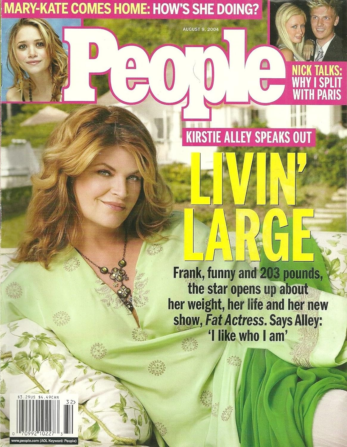 People Magazine August 9, 2004 Kirstie Alley, Mary-Kate Olsen, Nick Carter and Paris Hilton