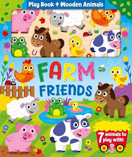 Farm Friends Wooden Animals Activity Book - Fun on the Farm with Animals, 7 Animals to Play and Learn With, Ages 3 and Up