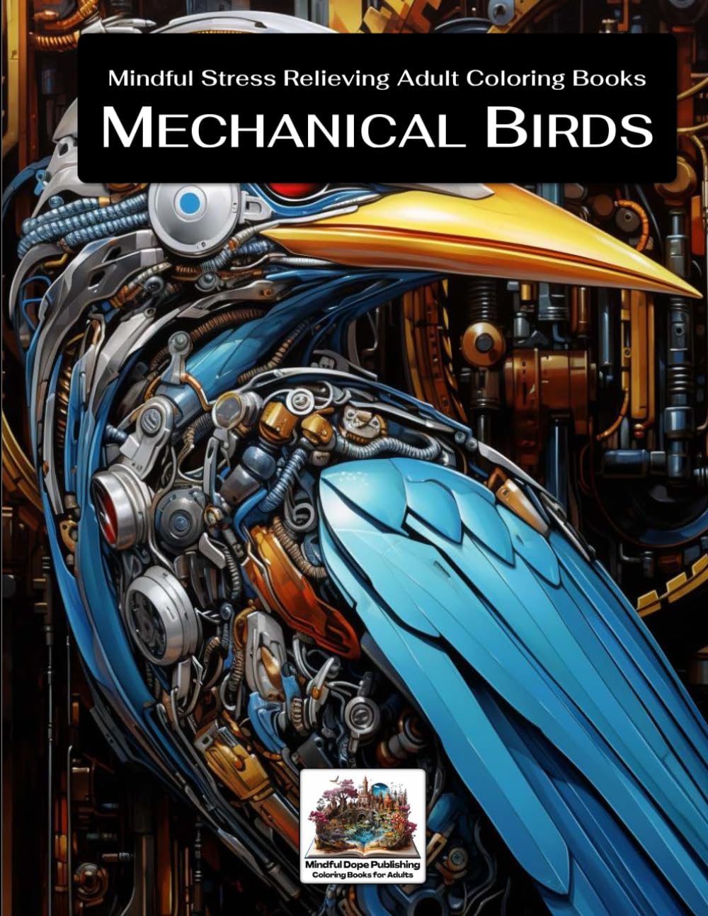 Mechanical Birds: Mindful Stress Relieving Adult Coloring Books