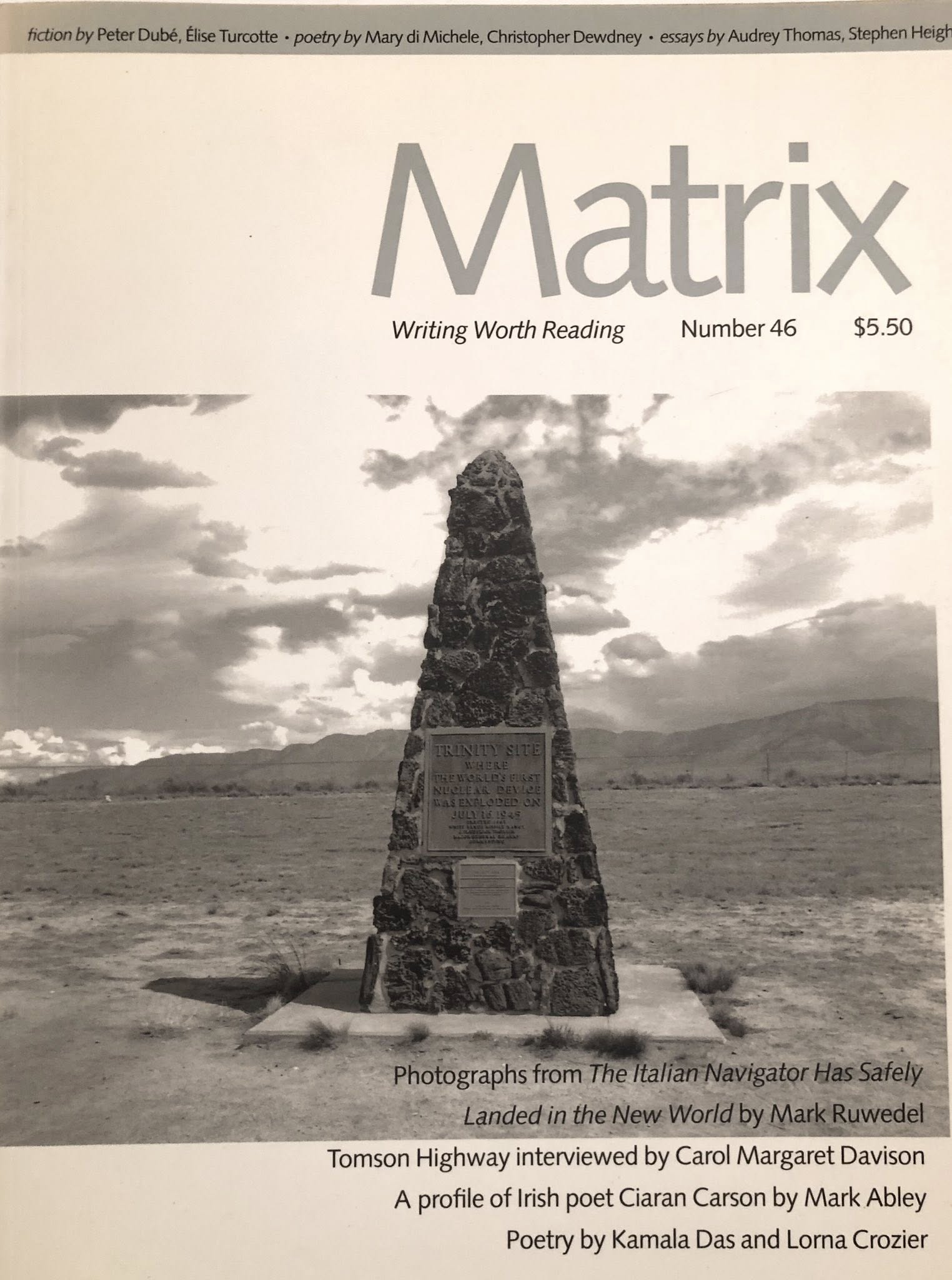Matrix 46: Writing Worth Reading (Fall 1995)