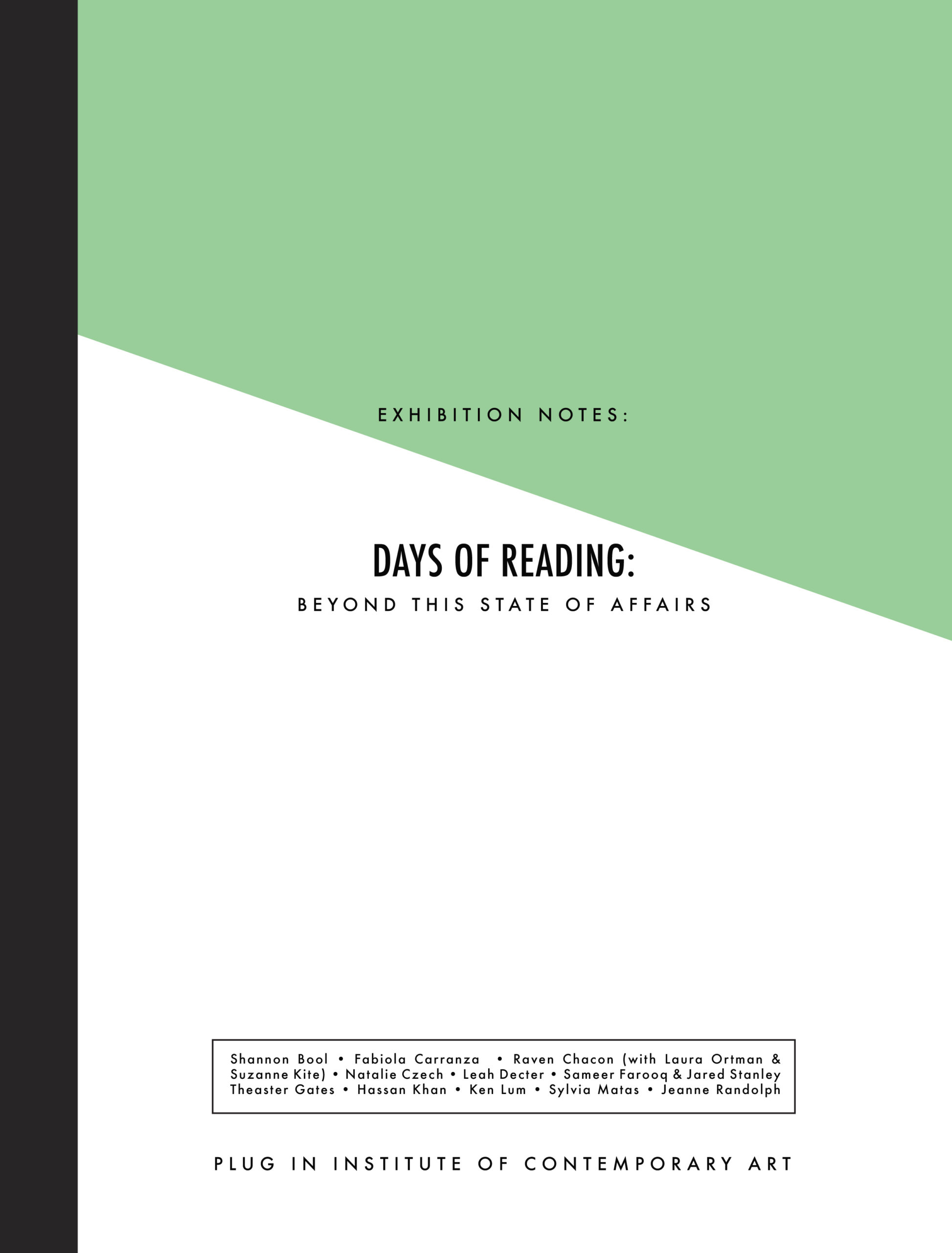 Exhibition Notes : Days of Reading : Beyond this State of Affairs