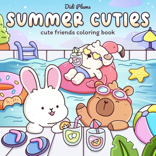Summer Cuties: Cute Coloring Book for Adults & Teens Featuring Adorable Animal Friends in Cozy Summer Scenes for Relaxation (Paperback)