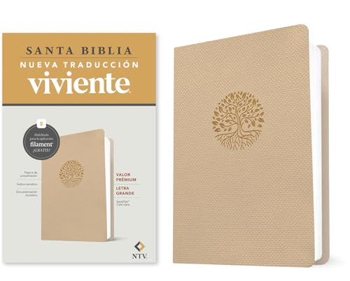 Biblia valor prémium NTV, letra grande con Filament (SentiPiel, Café claro) (Spanish Edition)