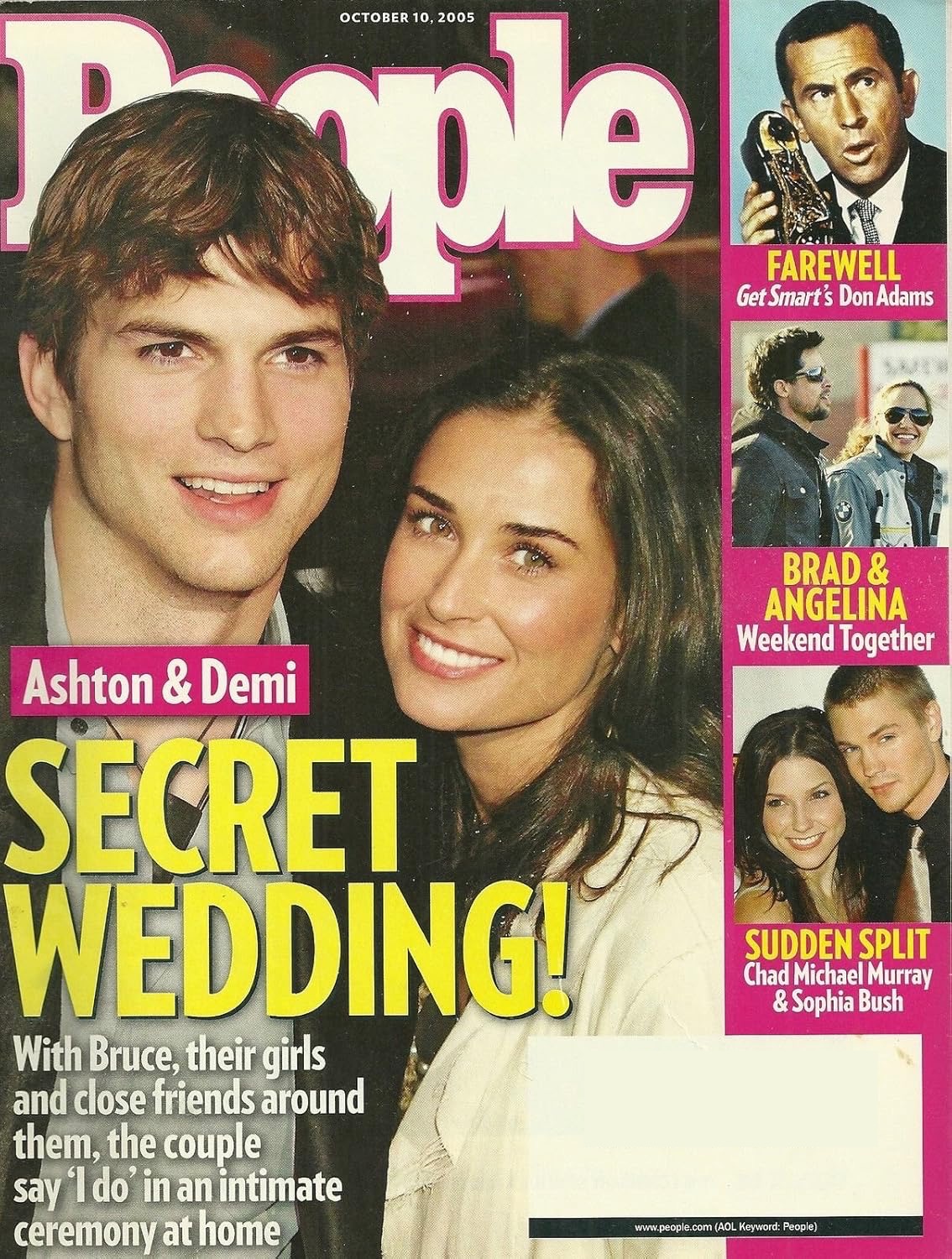 People Magazine October 10, 2005 Ashton Kutcher and Demi Moore, Chad Michael Murray and Sophia Bush, Brad Pitt and Angelina Jolie, Don Adams (Get Smart)