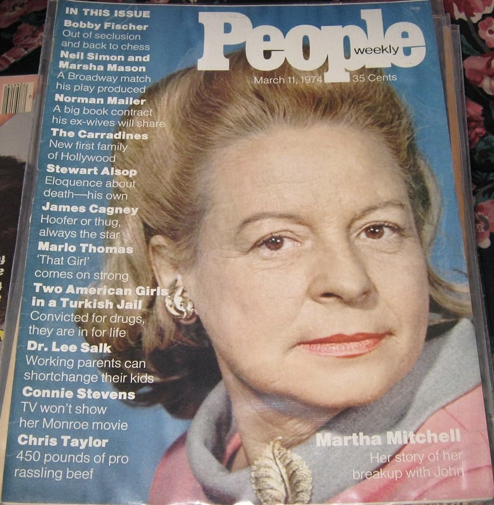People Weekly Magazine March 11, 1974 (Martha Mitchell, Bobby Fischer, Neil Simon & Marsha Mason, The Carradines, Marlon Thomas & More)