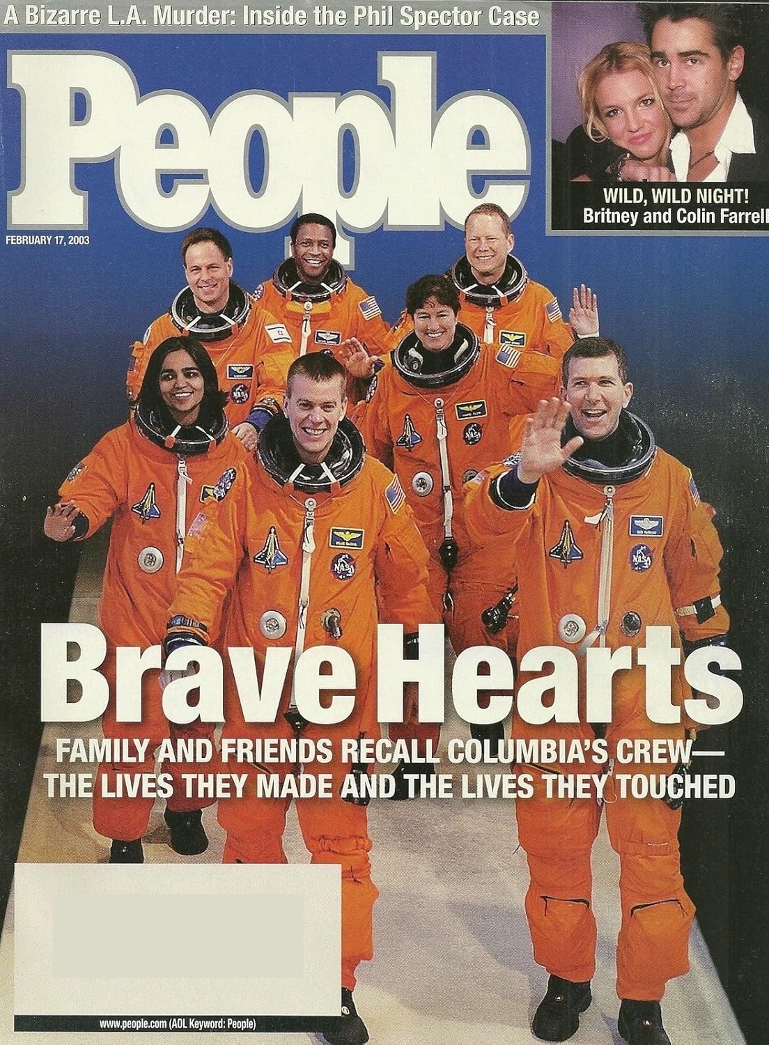 People Magazine February 17, 2003 Columbia Astronauts Tragedy, Britney Spears and Colin Farrell, Phil Spector
