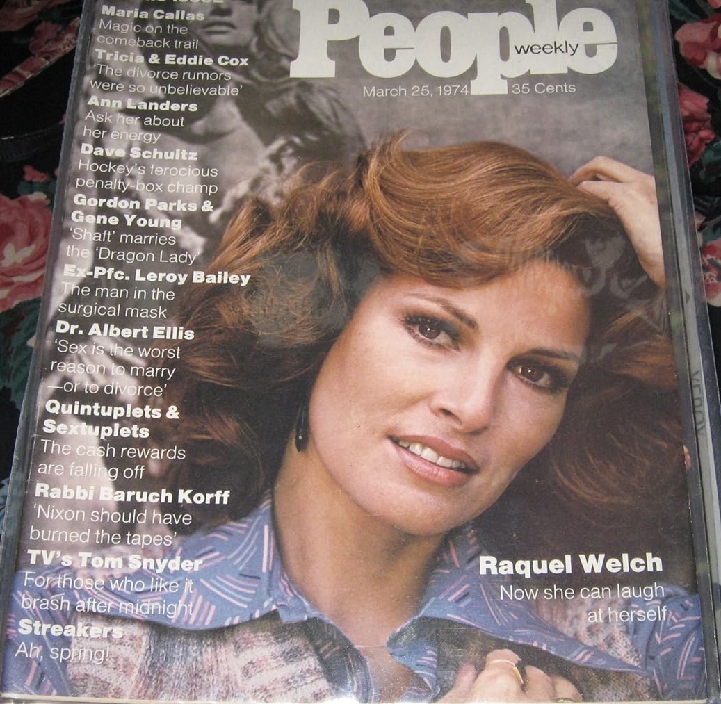 People Weekly Magazine March 25, 1974 (Raquel Welch, Maria Callas, Ann Landers, Dave Schultz, Rabbi Baruch Korff, Tom Snyder)