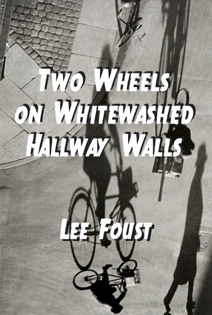 Two Wheels on Whitewashed Hallway Walls