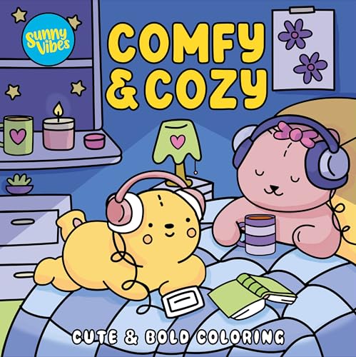 Comfy & Cozy Coloring Book – Bold Animal Scenes to Color – 20 Perforated Pages, Thick Art Paper with Built-In Page Shield – Mindful & Artistic Gift for Kids, Teens & Adults (Vibes)