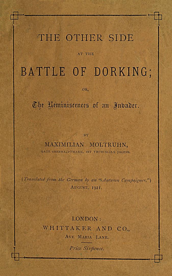 Reminiscences of an Invader (Unknown Binding)