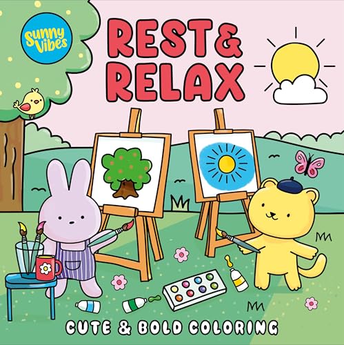 Rest & Relax Coloring Book – Calming Animal Scenes to Color – 20 Perforated Pages, Thick Art Paper with Built-In Page Shield – Gift for Teens, College Students & Adults (Vibes)