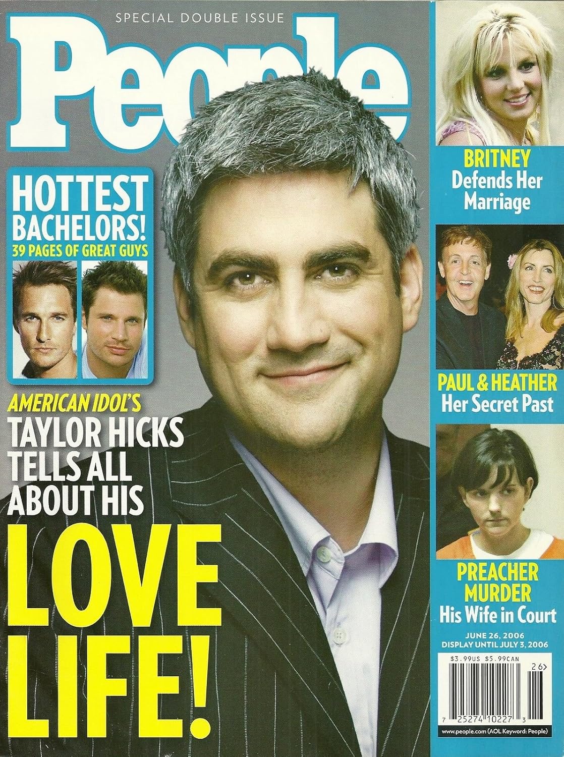 People Magazine June 26, 2006 * 50 Hottest Bachelors Issue * Taylor Hicks, Matthew McConaughey, Nick Lachey - Special Double Issue