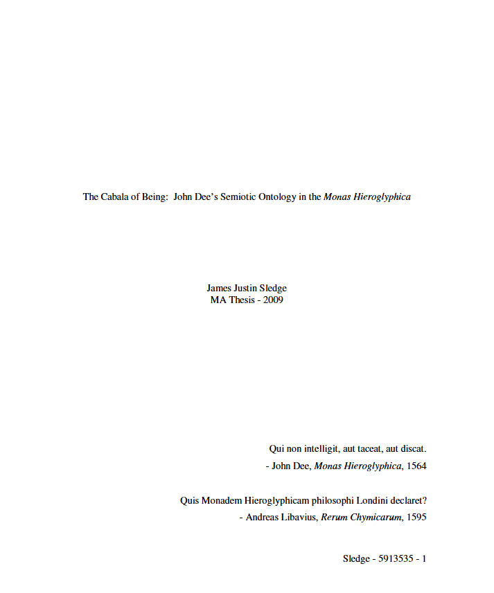 The Cabala of Being: John Dee’s Semiotic Ontology in the Monas Hieroglyphica (ebook)