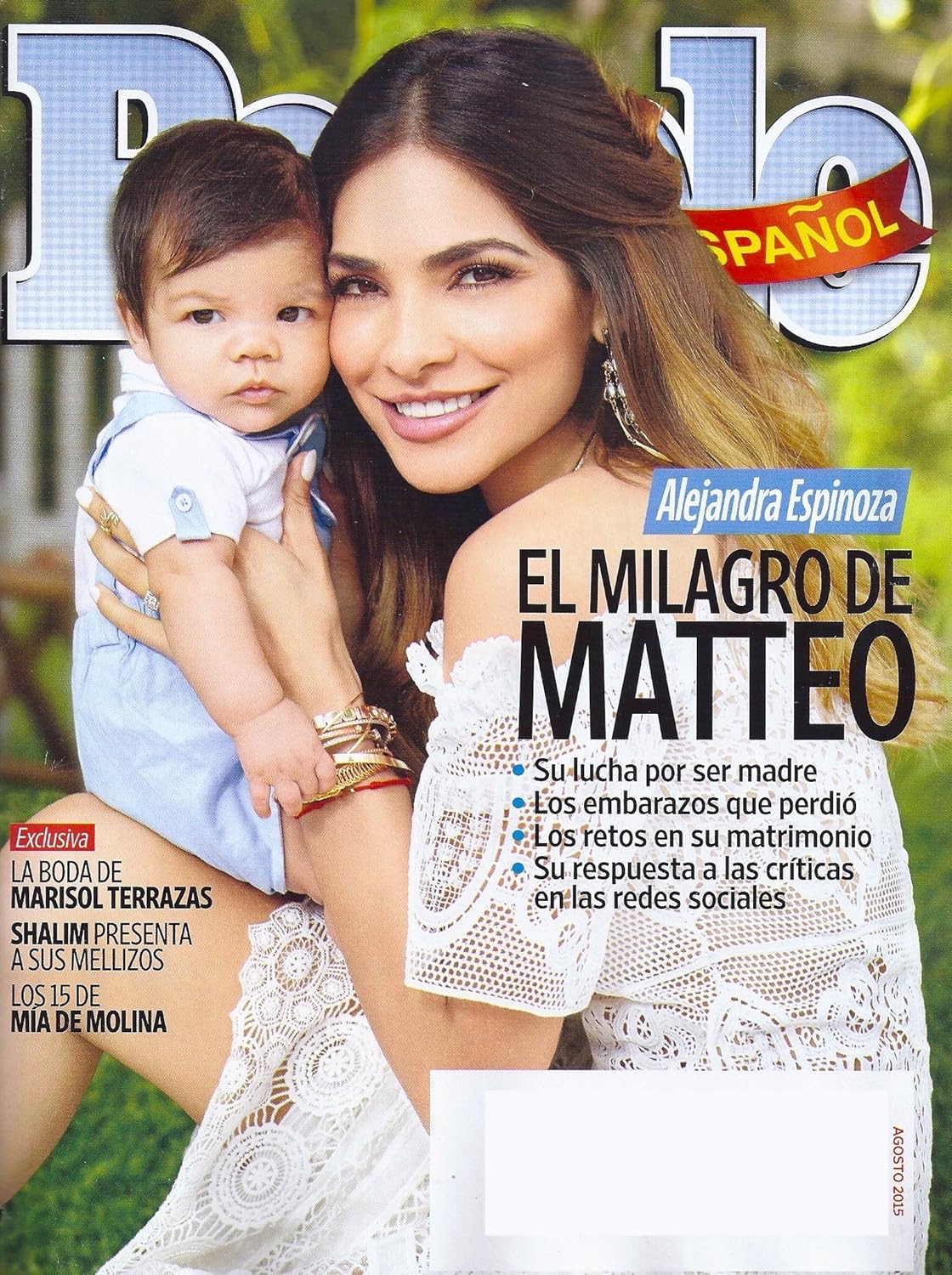 Alejandra Espinoza l Shalim Ortiz l Marisol Terrazas - Agosto/August 2015 People en Espanol Periodico/Magazine