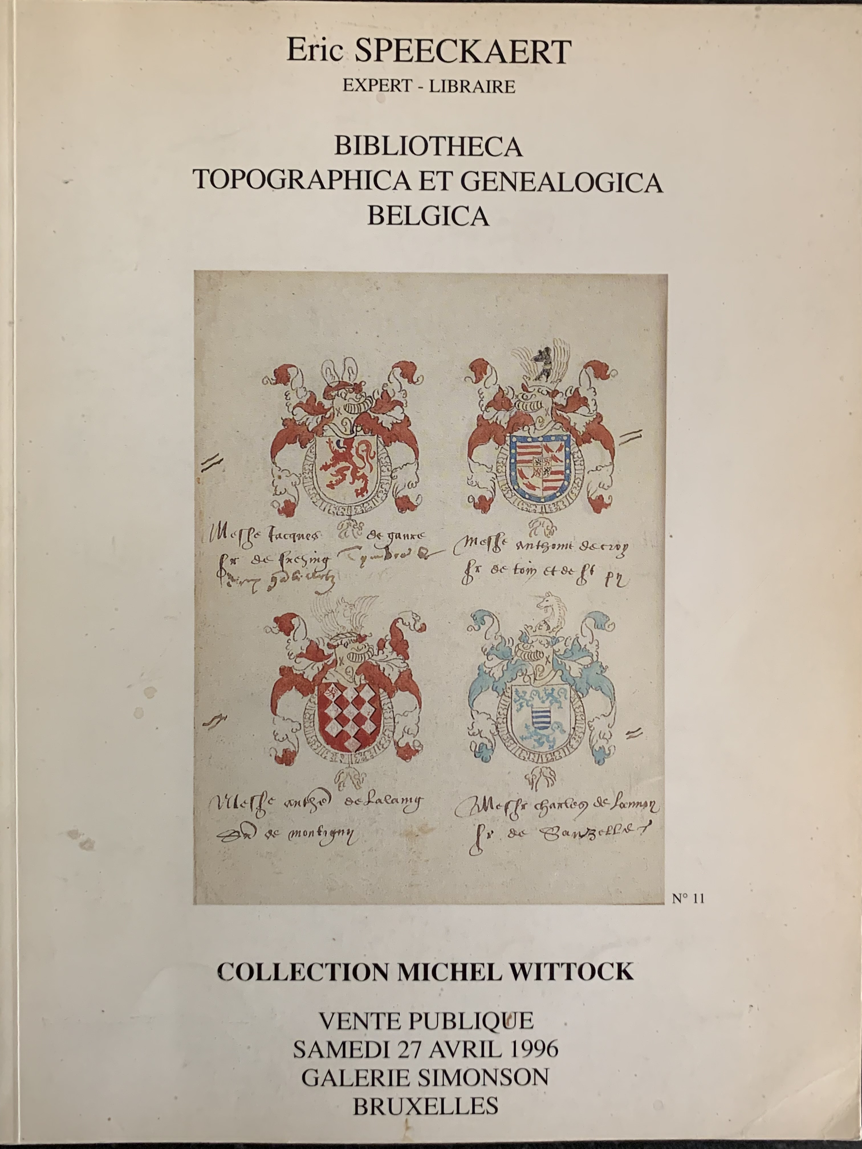 Bibliotheca topographica et genealogica Belgica. collection Michel Wittock