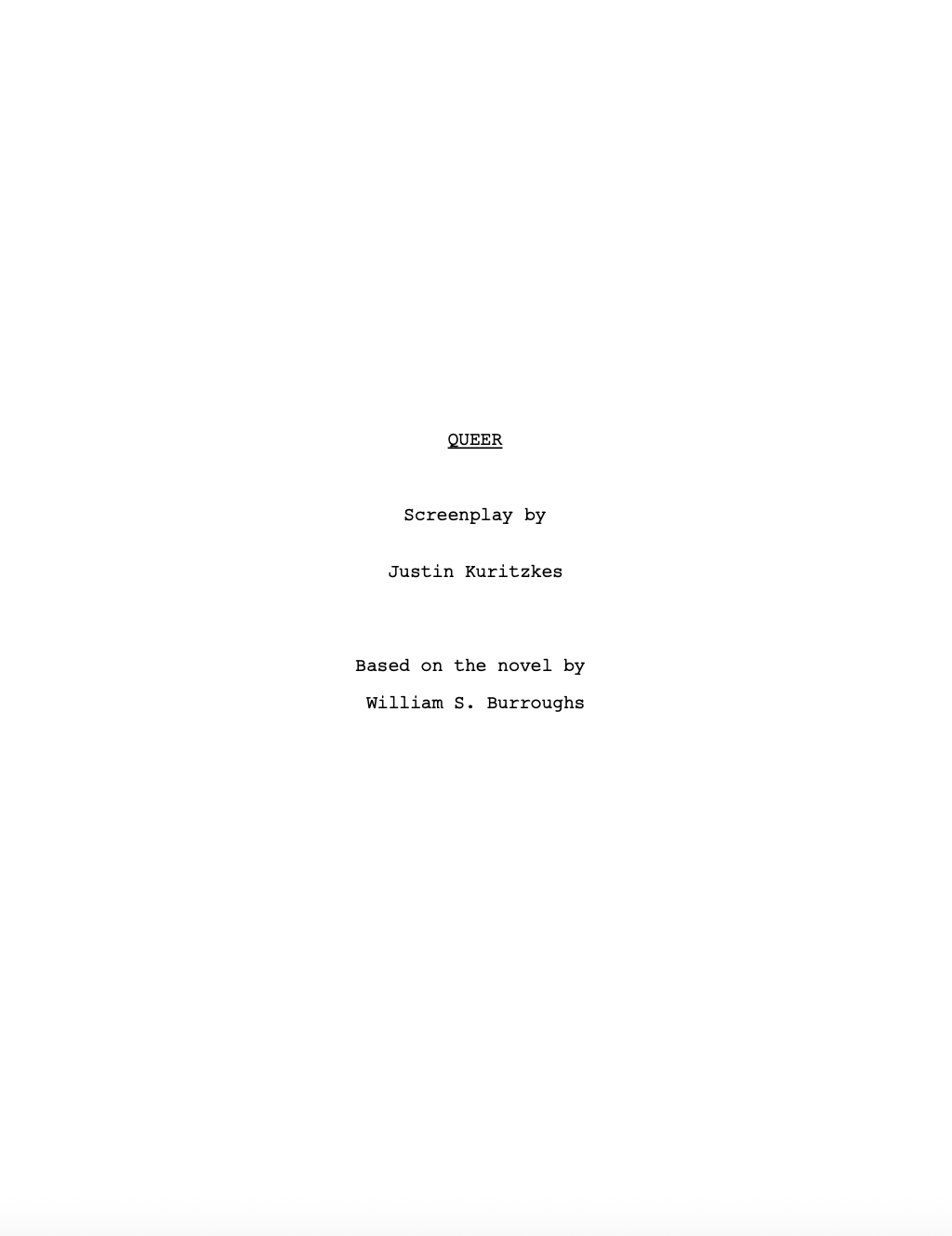 Queer screenplay