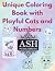 Unique Coloring Book with fun Cats Figures and Numbers by Ash Publishing