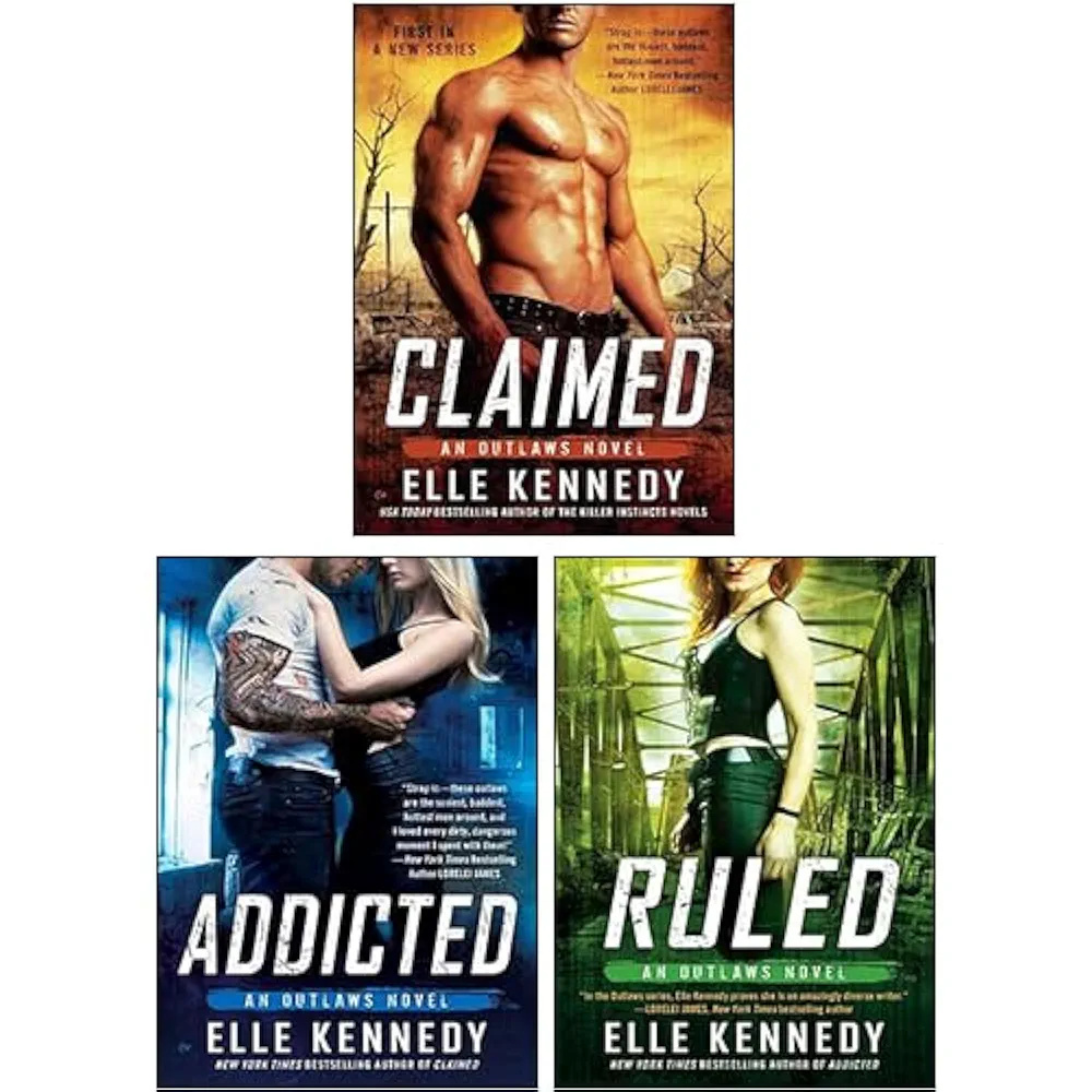 The Outlaws Series 3 Books Collection Set By Elle Kennedy (Claimed, Addicted, Ruled)