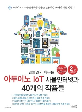만들면서 배우는 아두이노 IoT 사물인터넷과 40개의 작품들: ESP8266, 표준 프로토콜, IoT 상용서비스, ESP32-CAM, 카메라 CCTV, 사진전송을 활용한 사물인터넷 작품 만들기