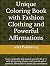 Unique Coloring Book with Fashion Clothing and Powerful Affir... by Ash Publishing