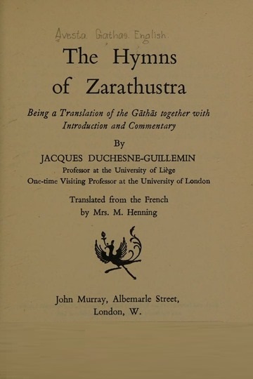 The Hymns of Zarathustra