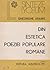 Din estetica poeziei populare române