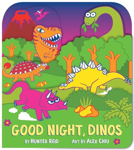 Good Night, Dinos (A Shaped Bedtime Novelty Board Book for Toddlers) (Fluorescent Pop!)