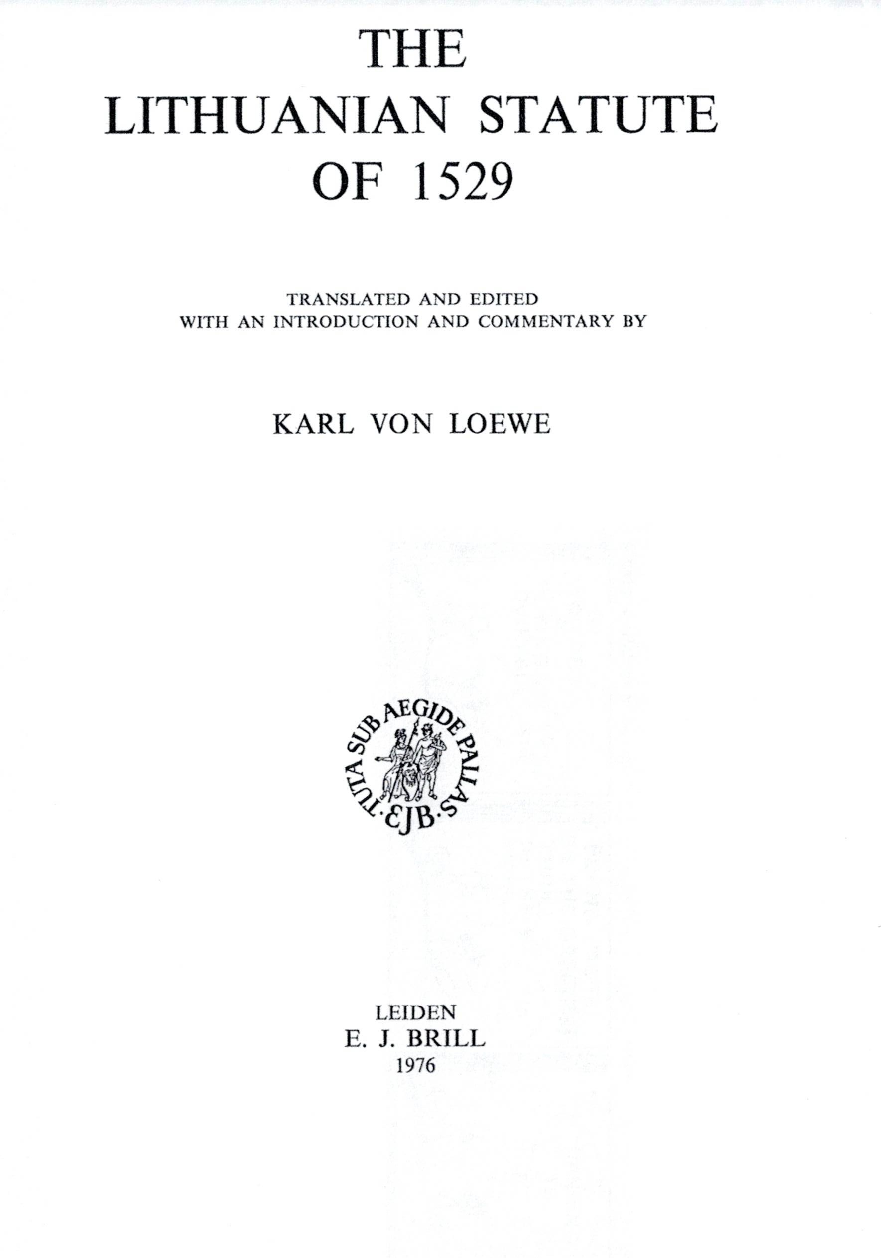The Lithuanian Statute of 1529