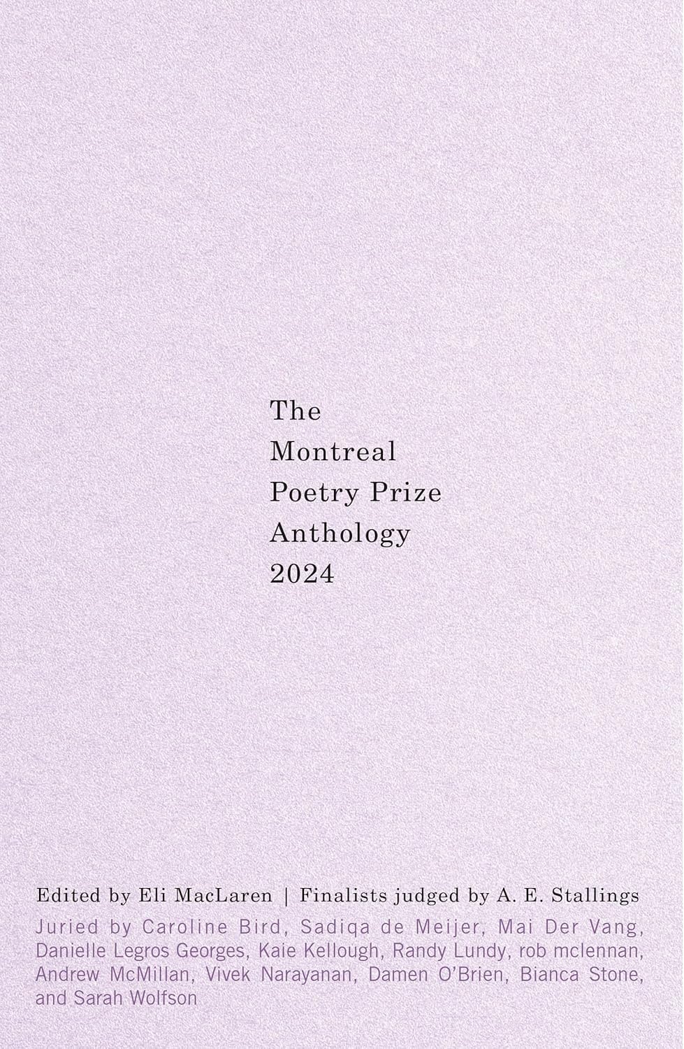 The Montreal Poetry Prize Anthology 2024