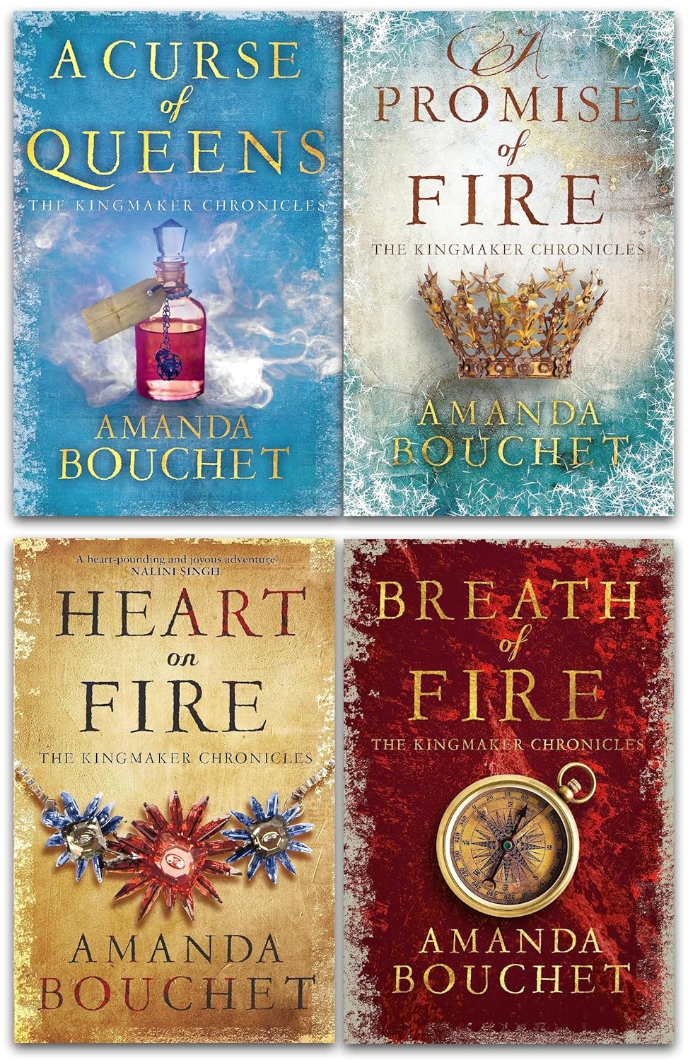 Amanda Bouchet 4 Books Collection Set (Breath of Fire, Heart of Fire, A Promise of Fire, A Curse of Queens)