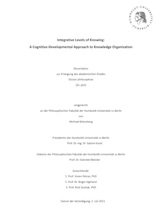 Integrative Levels of Knowing: A Cognitive-Developmental Approach to Knowledge Organization