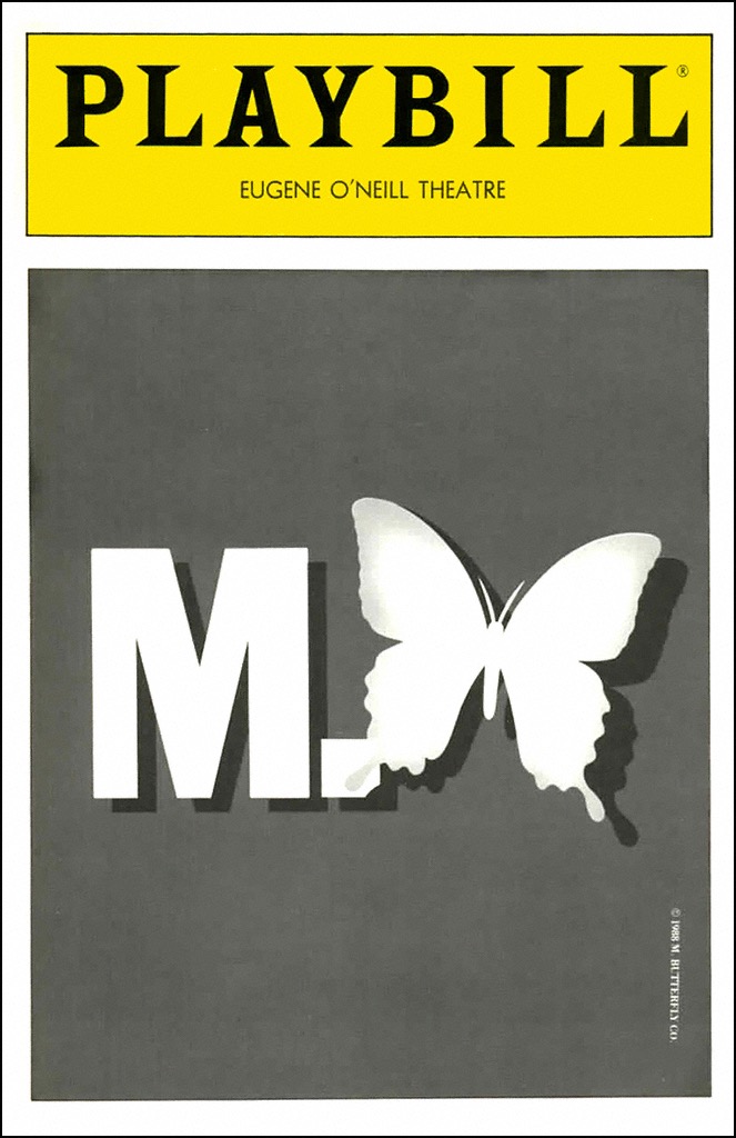 Playbill, M Butterfly, Saftesbury Theatre, London, 1989; Anthony Hopkins, Lynn Farleigh, Ian Redfordm Tsai Chin, Catherine McQueen