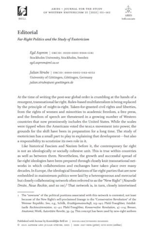 Far-Right Politics and the Study of Esotericism