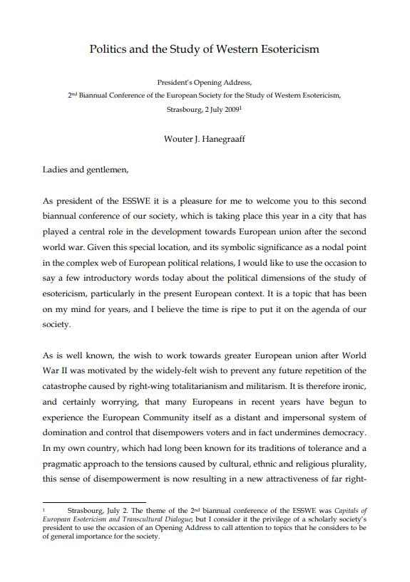 Politics and the Study of Western Esotericism (ebook)