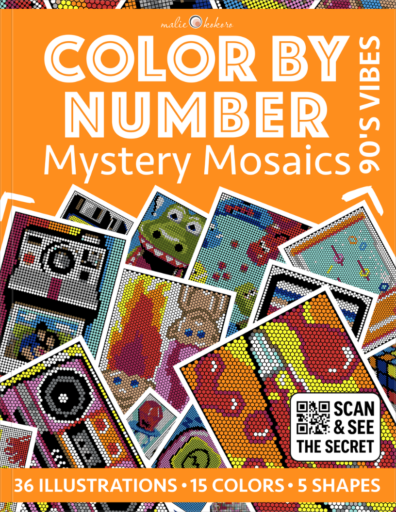 Color by Number - 90's Vibes. Mystery Mosaics