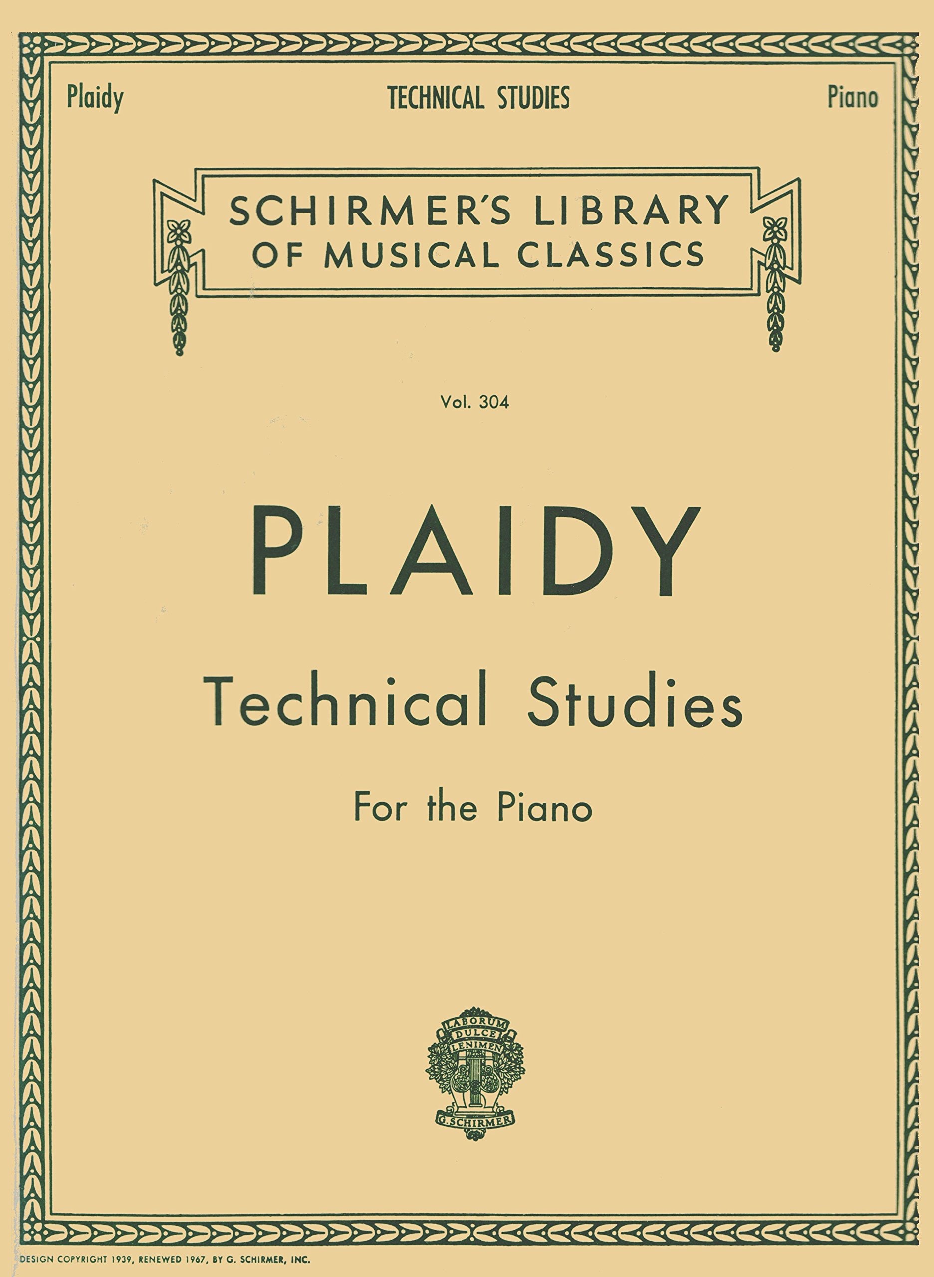 Technical Studies : for the Piano #304 / Louis Plaidy ; Augmented by Karl Klauser 1903 Leather Bound