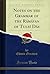 Notes on the Grammar of the...