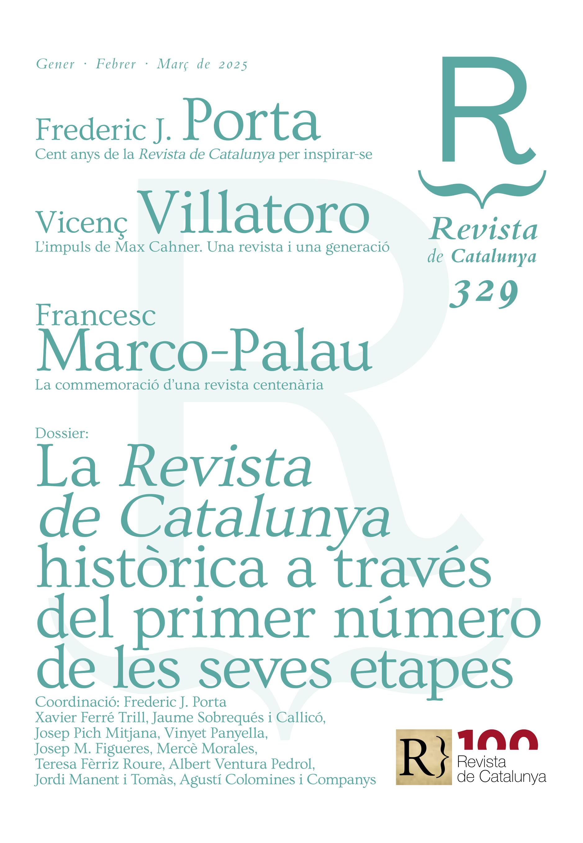 La Revista de Catalunya històrica a través del primer número de les seves etapes
