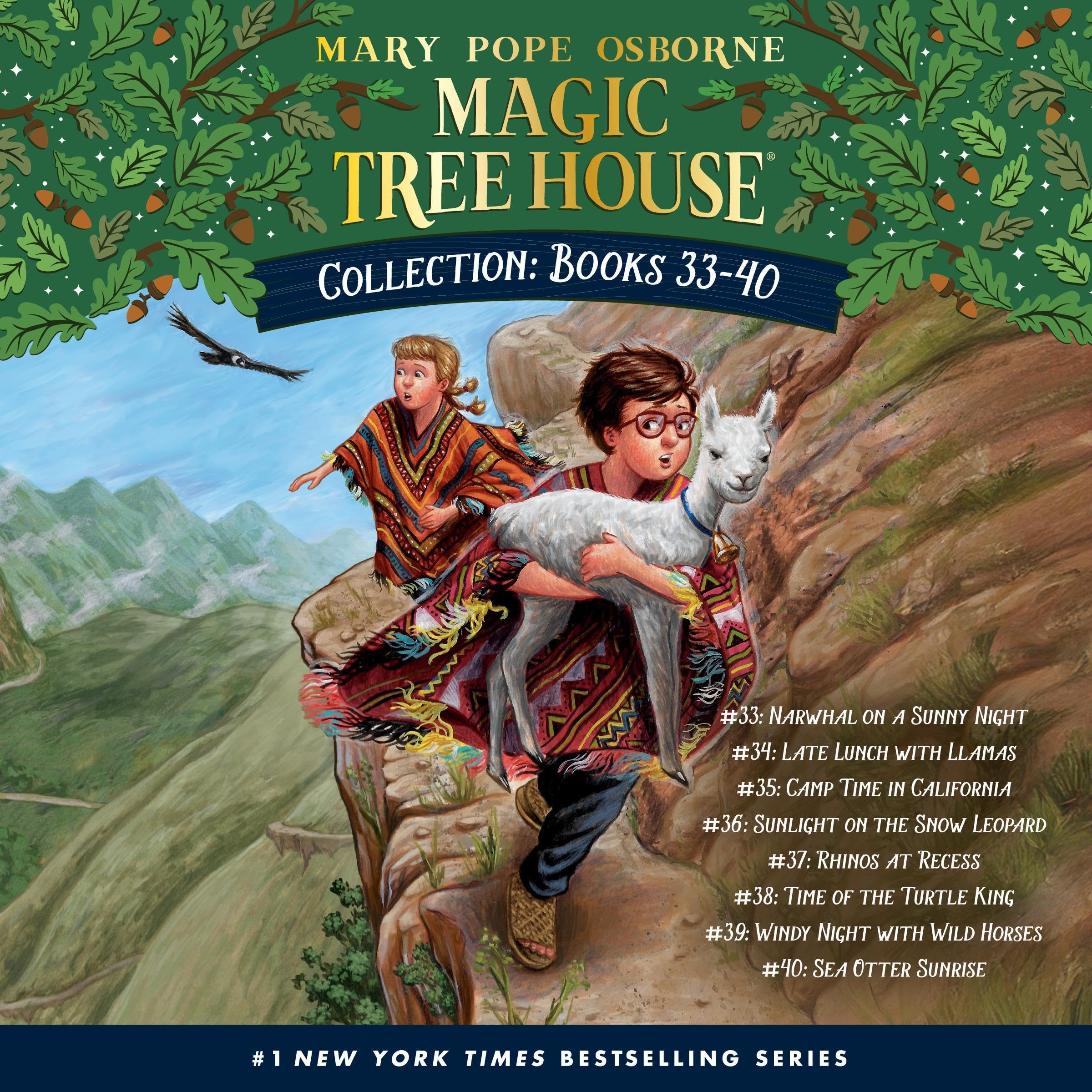 Magic Tree House Collection: Books 33-40: Narwhal on a Sunny Night; Late Lunch with Llamas; Camp Time in California; Sunlight on the Snow Leopard; Rhinos at Recess; Time of the Turtle King; & More! (Audible Audio)