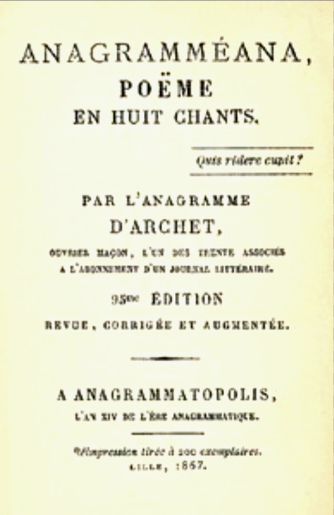 Anagrammeana : Poeme en huit chants (Unknown Binding)