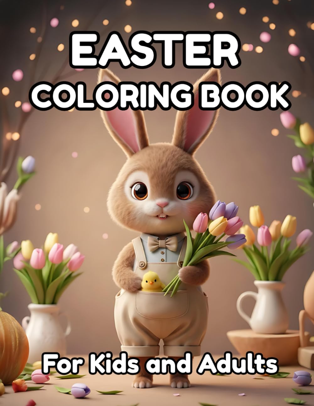 Easter Coloring Book for Kids and Adults: Fun and Easy Designs with Easter Animals and Eggs | Perfect Gift for All Ages | Family Easter Coloring