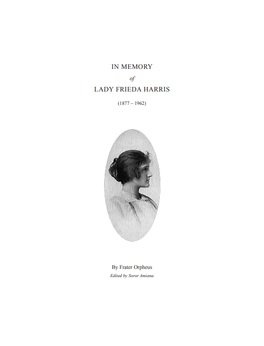 In Memory of Lady Frieda Harris (1877–1962)